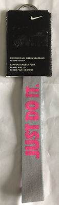 NIKE MÄDCHEN JUGEND JDI BAND STIRNBAND SILIKON GRAU PINK (JUST DO IT)