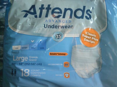25 Pull-On Attends Underwear Large 44-58'' Adult Disposable Diaper Pamper Briefs