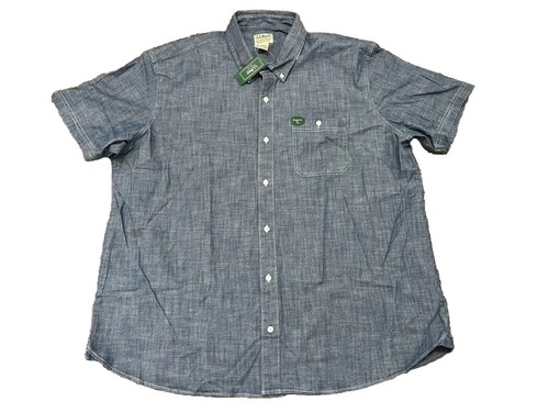Vintage LL Bean 100% Cotton Seersucker Button Up Shirt L Reg