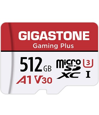 Gigastone 512GB Micro SD Card, Gaming Plus 512GB U3 UK