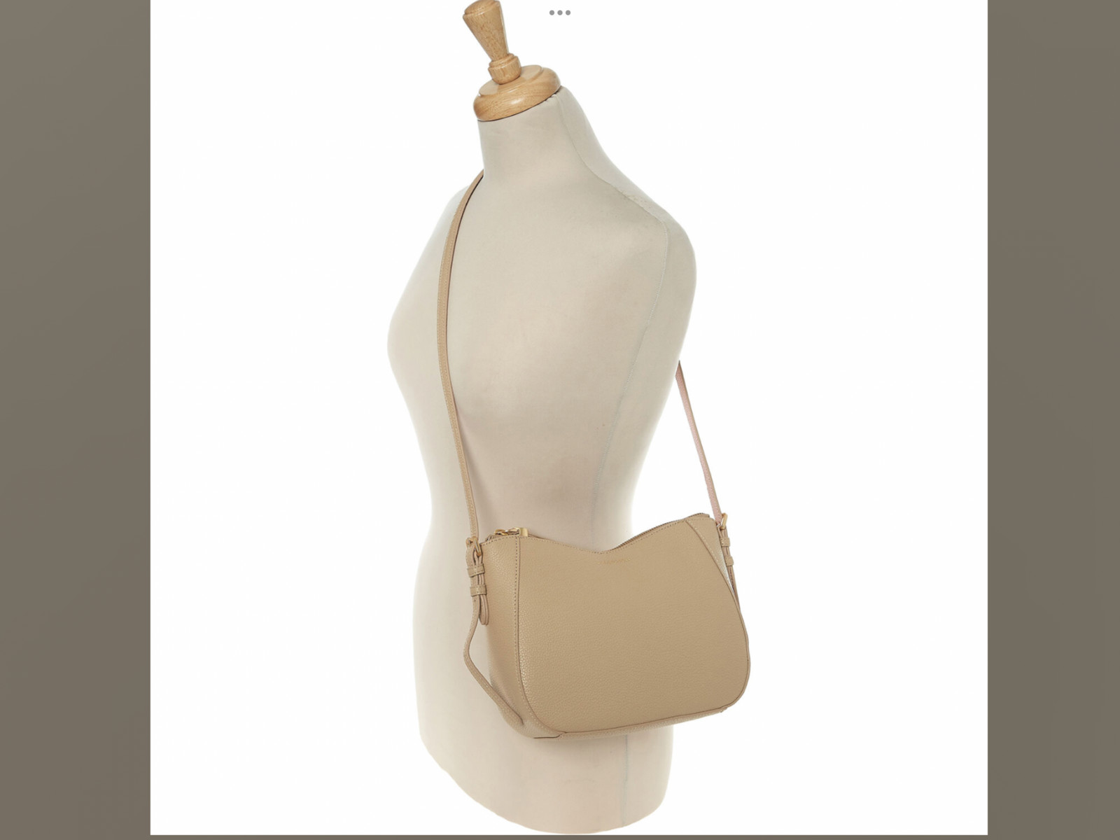 LULU GUINNESS LIPS BEIGE, tan, LEATHER  JULES BAG, authentic NWT image 2