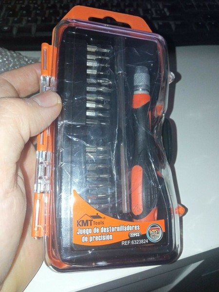 Juego de destornilladores intercambiables de precision con caja 22 piezas