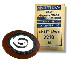 Waltham 2210 Mainspring 14s Pocket Watch Part 1874 Model Blue Steel NOS Read 