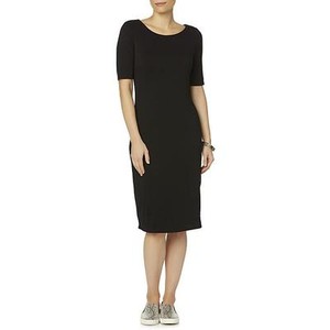 black midi length shift dress