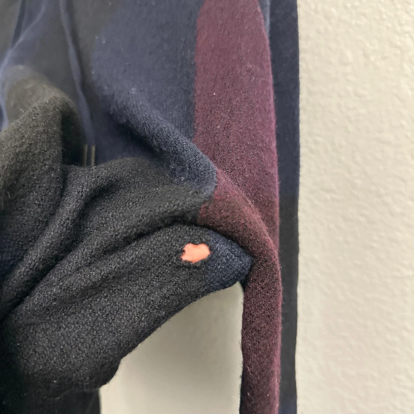 Felpa con cappuccio Burberry Brit uomo lana blu a quadri blu navy marrone taglia large