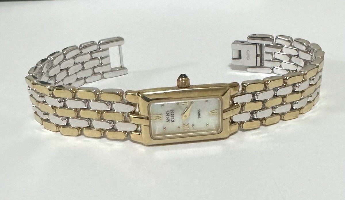 Women‎ Classic style Anne Klein New York two toned stainless steel quartz watch Anne Klein Watch Stainless Steel Blue Case Quartz Movement  main image 3
