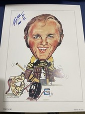 Boston BRUINS Gerry CHEEVERS 30 Signed SPORTICATURE 1970 11X14 Gem MINT COA WOW