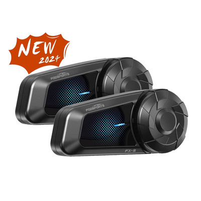 2x Fodsports FX-S Motorrad Bluetooth Gegensprechanlage Helm Headset BT5.4...