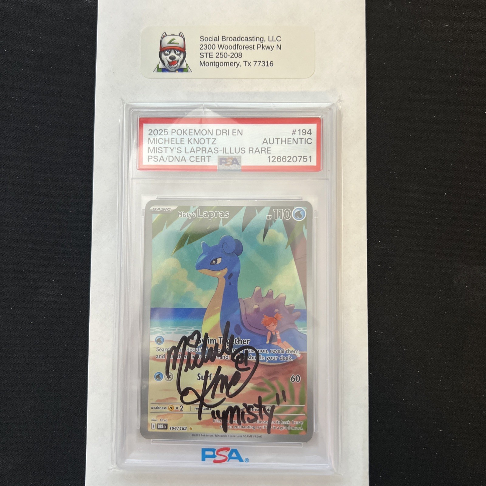 Pokemon Destined Rivals SIGNED Misty's Lapras 194/182 - Michele Knotz