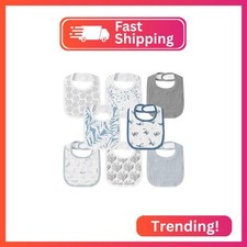 GLLQUEN BABY Muslin Drool Bibs for Boys Girls 8 Pack, Adjustable Baby Bibs for D