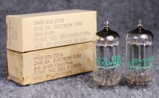  2 MATCHED NOS NIB Sylvania 6189 12AU7WA Long Plate Military Tubes Test  120 