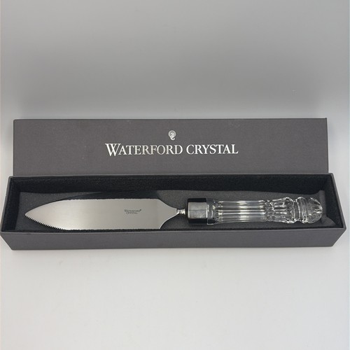 Waterford Crystal Wedding Cake Pie Server 12" Ireland Serrated Steel Blade