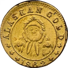 1862/1945 Alaska 2 Toowah / California Gold Type, NGC UNC