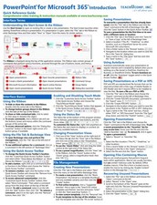 PowerPoint for Microsoft 365 Training Guide Quick Reference Card Cheat Sheet