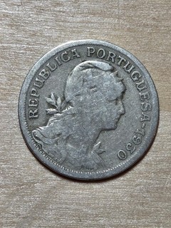Portugal 50 centavos coin 1930. KM# 577 nickel brass. Allegory of the Republic
