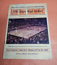 1951 Iowa Boys State Basketball Championship Program Field house Iowa City Iowa
