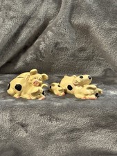 Vintage Enesco 1990 Porcelain Mama Pig Feeding Sleeping Piglets Figurine