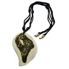 VTG Dunitz Necklace Ceramic Artisan Signed Medallion Collar Modernist Rare Large