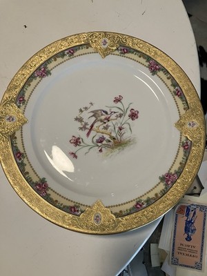 Limoges Bird Of Paradise Gold plates set Lot of 5 Jean Boyer J-b & Cie Rare 11 