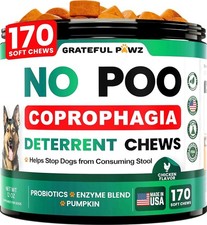 Grateful Pawz No Poo Chews For Dogs - Coprophagia Stool Eating Deterrent - 170ct