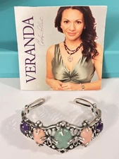 Carolyn Pollack Veranda Collection Sterling Silver and Multi Gemstone Cuff