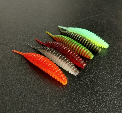  5cm MASTER WORM SOFT BAIT INSEKT LRF 6 FARBEN 2X/12 Stück Barsch Döbel Forelle N2
