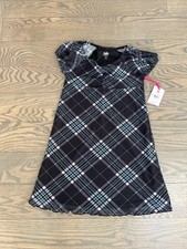 Justice Kids Girls Size 10 Green Pattern Design Dress Tea Cup Short Sleeve Style