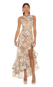 bronx and banco dresses Allegra Silver Sequin Maxi Dress