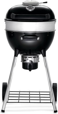 PRO18 Compact Charcoal Kettle Grill,Black,Porcelain-Enameled Lid and Bowl,Chrom