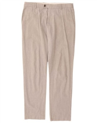 Reiss Mens Straight Chino Trousers W34 L32 Grey Cotton QN04