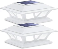 Solar Post Lights Outdoor 2 Modes LED Fence Deck Cap Light for 4X4 5X5 6X6 Posts