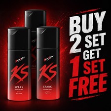 Desodorante en aerosol KamaSutra Men Spark 3 piezas, de larga duración, 150 ml cada uno, compra 2 y obtén 3