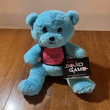 Netflix Squid Game: The Challenge 10" Blue Teddy Bear Plush Zipper SEGA NWT NEW