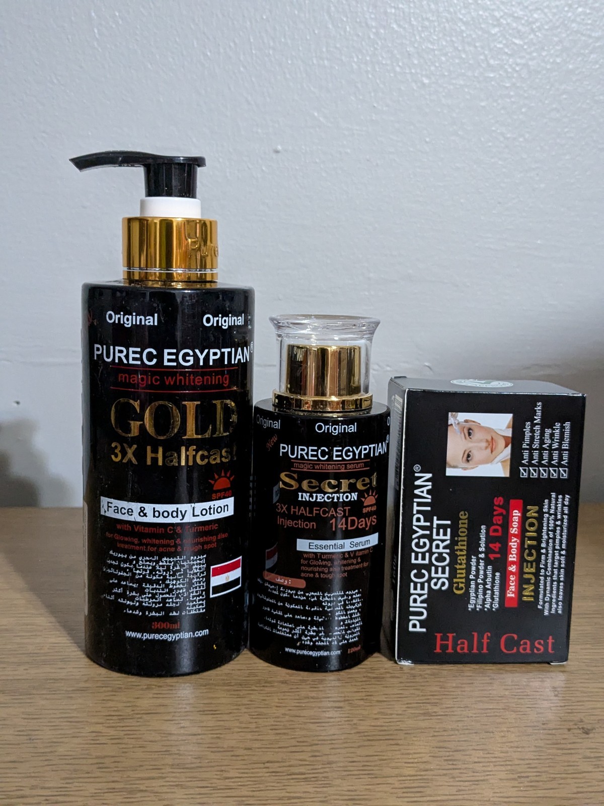 Purec Egyptian Magic Gold 3x Hc Lotion, Organic Serum And Gl