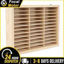 36 Grids Wall Mount Wood Cassette Tape Storage Display Rack Shelving Case Holder