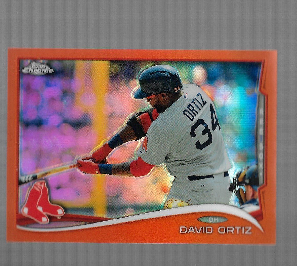 David Ortiz - 2014 Topps Chrome Baseball Orange Refractor Card -#201