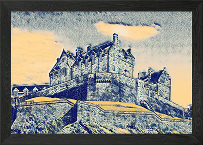 Edinburgh Castle gebaut im 12. Gerahmtes Wandbild Poster Leinwanddruck Bild