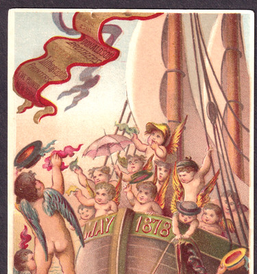 Donaldson Lithograph 1878 Calendar New York Fantasy Ship Victorian Trade Card