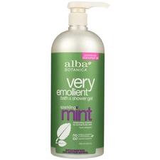 Alba Botanica Very Emollient Bath & Shower Gel Sparkling Mint 32 Oz