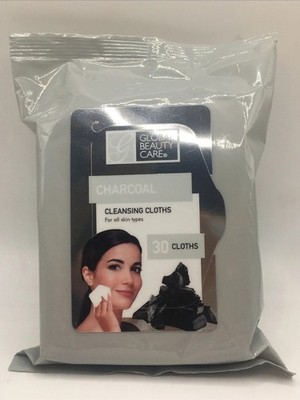 4 Cleansing Facial Cloths Global Beauty Charcoal Make up Wipes 30 count Each