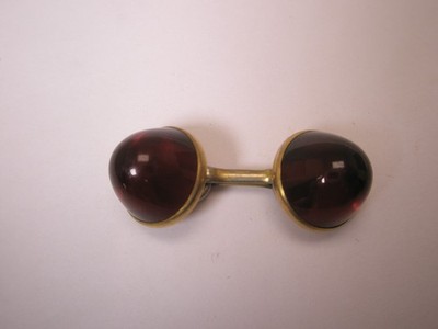 Red Glass Double Sided SINGLE Vintage Cuff Link replacement lost/broken aa16