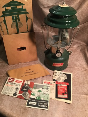 #ad Coleman 220F Two Mantle Lantern Green 1972 – NOS Never Used w Box amp; Papers $206.50