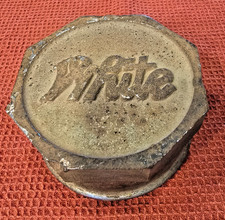 Antique White Truck Grease Cap Dust Cover Hub Cap Chrome Metal Vintage Rare