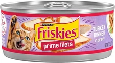 Purina Friskies Prime Filets Turkey Dinner Wet Cat Food 5.5oz 24-Pack