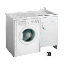 MOBILE IN LEGNO CON LAVATOIO + COPRILAVATRICE MOD. IDEX- 60 x 109 x H.89 cm V...