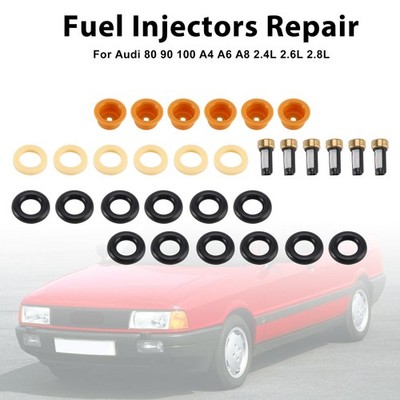 6PCS Fuel Injector O-Ring Filter Seal Für Audi 80 90 100 A4 A6 A8 2.4 2.6 2.8