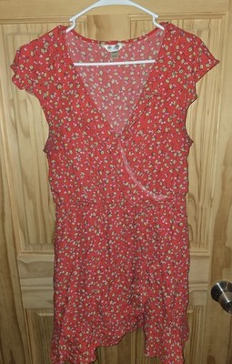 Juniors Arizona Dress Size Large Peach Color With Cherry Design