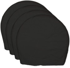 Rv Trailer Wheel Tire Covers Set of 4 Diameter 33-35in, Black