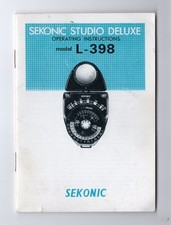 Sekonic Studio Deluxe L-398 Light Meter Genuine Instruction Manual In English