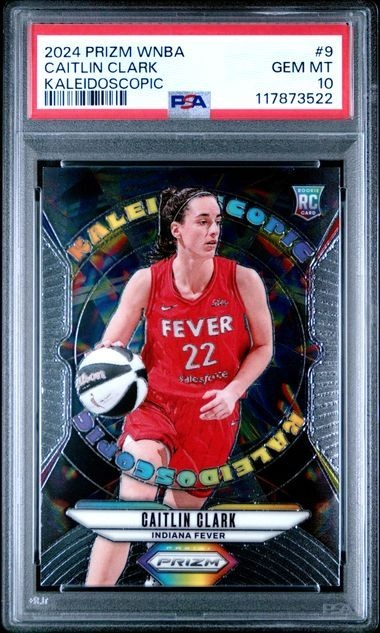 CAITLIN CLARK 2024 Panini Prizm WNBA Rookie Kaleidoscopic #9 PSA 10 GEM